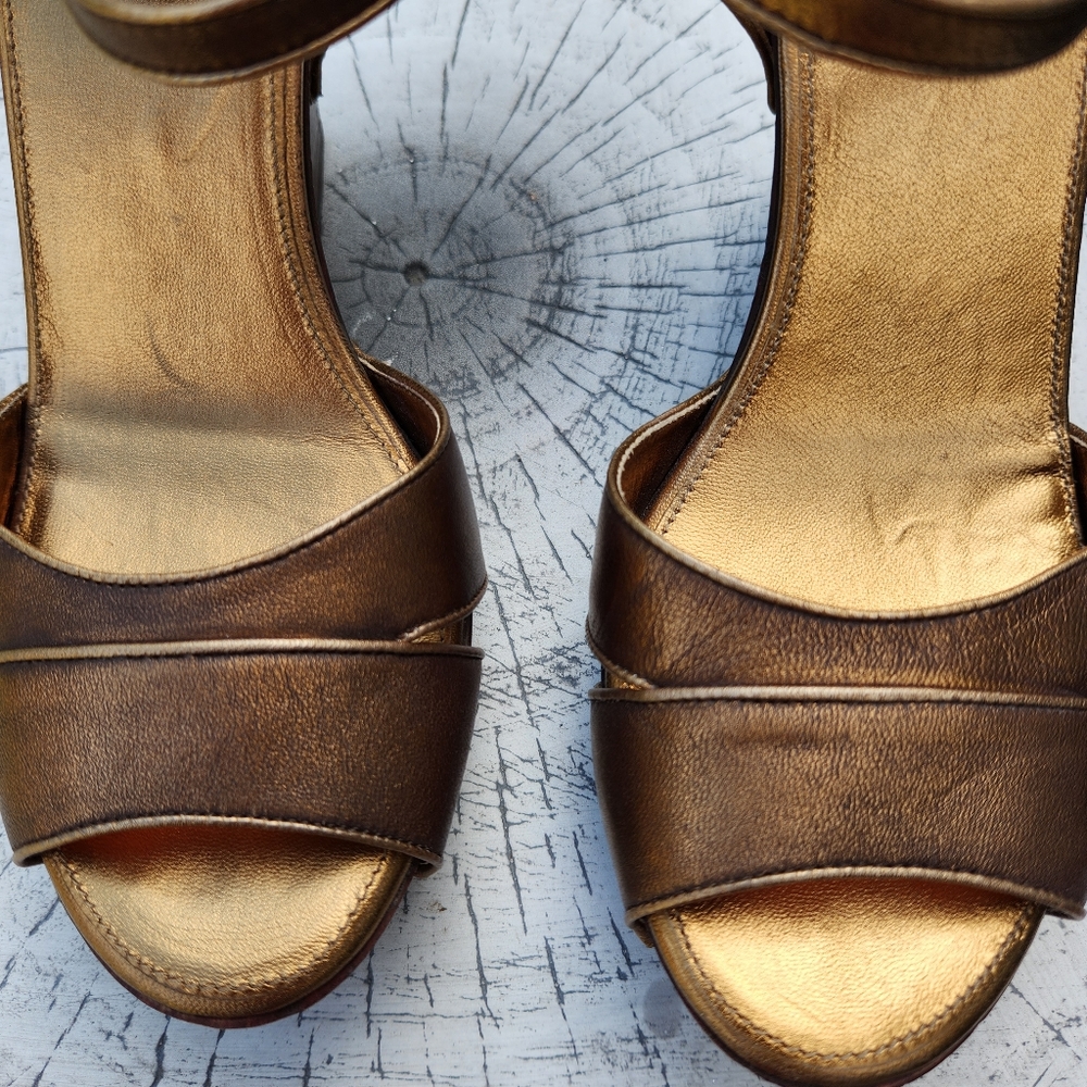 Prada Gold Bronze Wedge Size 37 - Picture 7 of 15